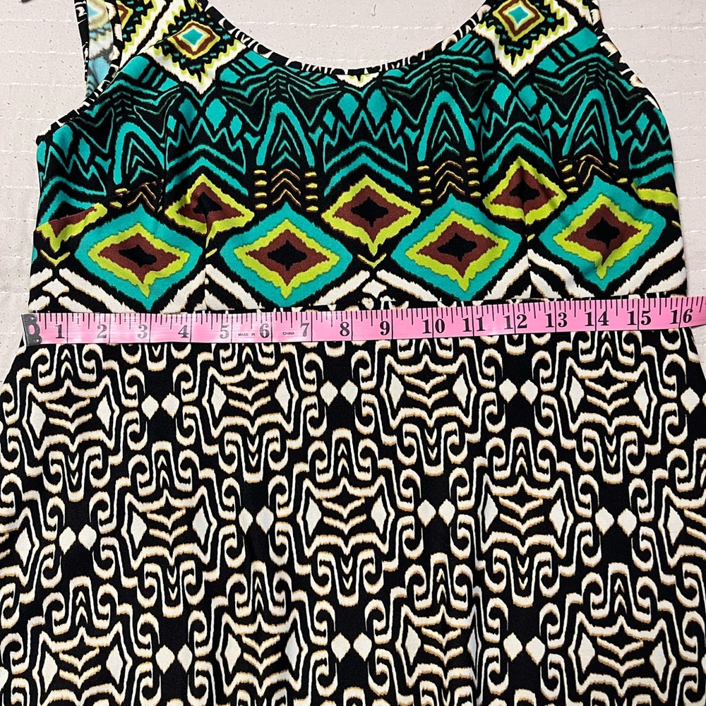 Evan-Picone Women’s Dress Long Sleeveless Maxi Black Green Size 12 - Picture 4 of 7